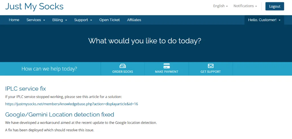 Just My Socks 官网截图